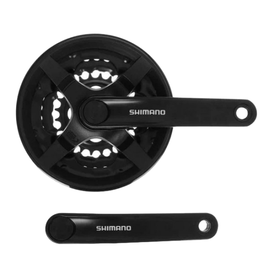 Shimano система шатунов FC-TY301,for rear 6/7/8-speed, 175мм, 42X34X24T W/CG, chain case compatible