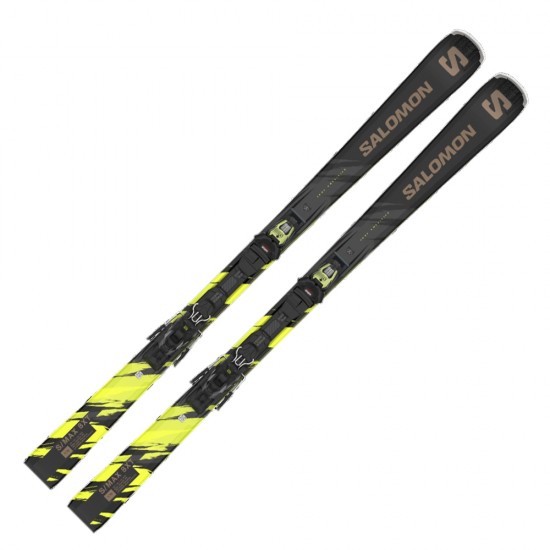 Salomon  лыжи горные E S/Max 8 XT + M11 GW F80 black neon yellow