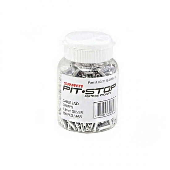 Sram  колпачки на тросик  End Crimps 1.8mm Silver 500-count Jar